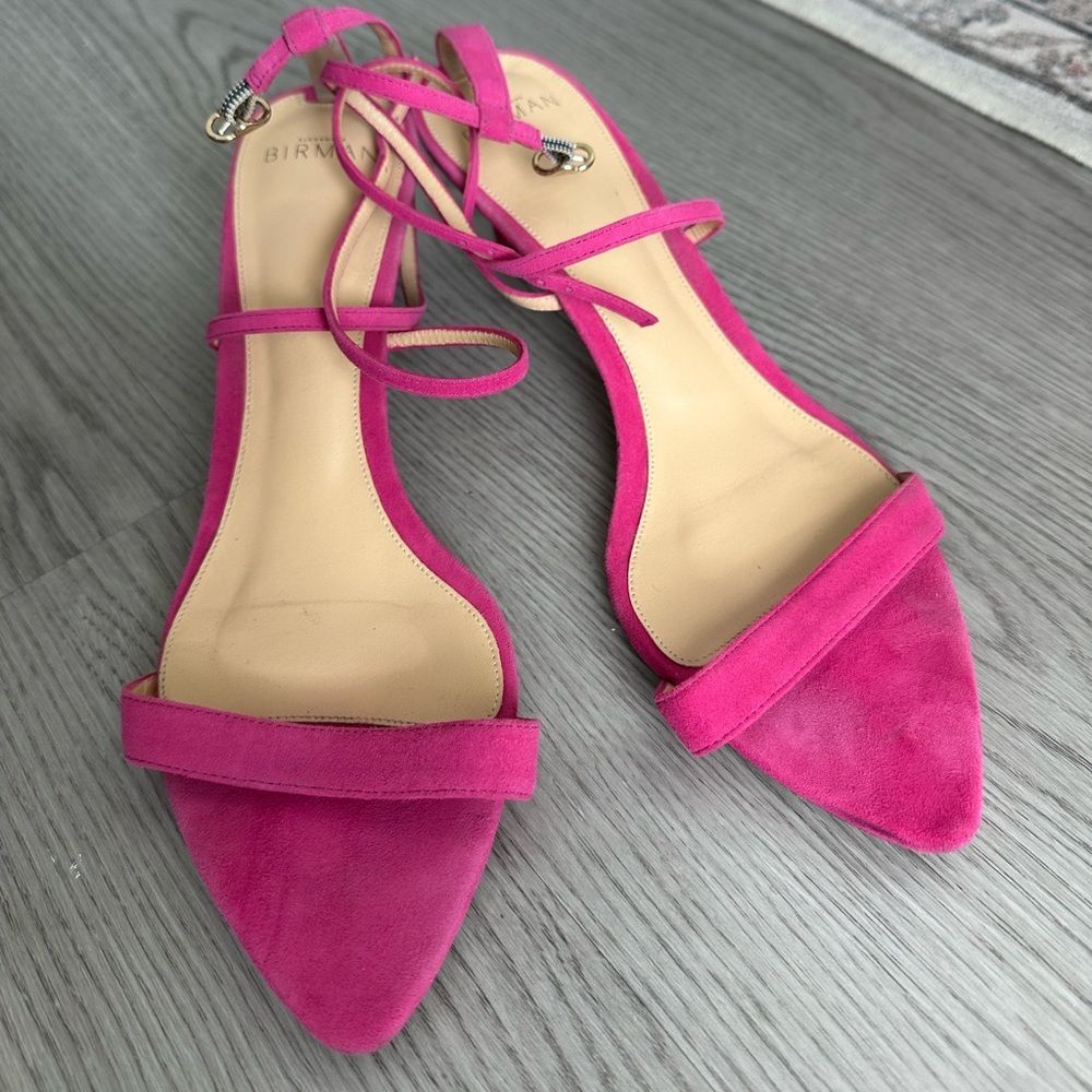 Alexandre Birman Smart Cocktail Suede Kitten-Heel Sandals Pink 40.5